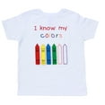 thumbnail image 4 of Eduwear (Unisex) Embroidered "I Know My Colors" Interactive Educational short sleeve T-shirt with Embroidered Velcro Patches (Little Girls, Little Boys), 4 of 6