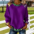 thumbnail image 5 of Craaazy Women's Carnival Prints Crewneck Long Sleeve Mardi Gras Sweatshirts Gifts, 5 of 5