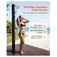thumbnail image 2 of 10.6 Gal Solar Heated Shower, 6.7ft Showerhead Height Outdoor Shower, with Handheld & Foot Faucet, Hot & Cold Water Adjustment, Freestanding for Backyard Poolside Beach Pool, Black, 2 of 6