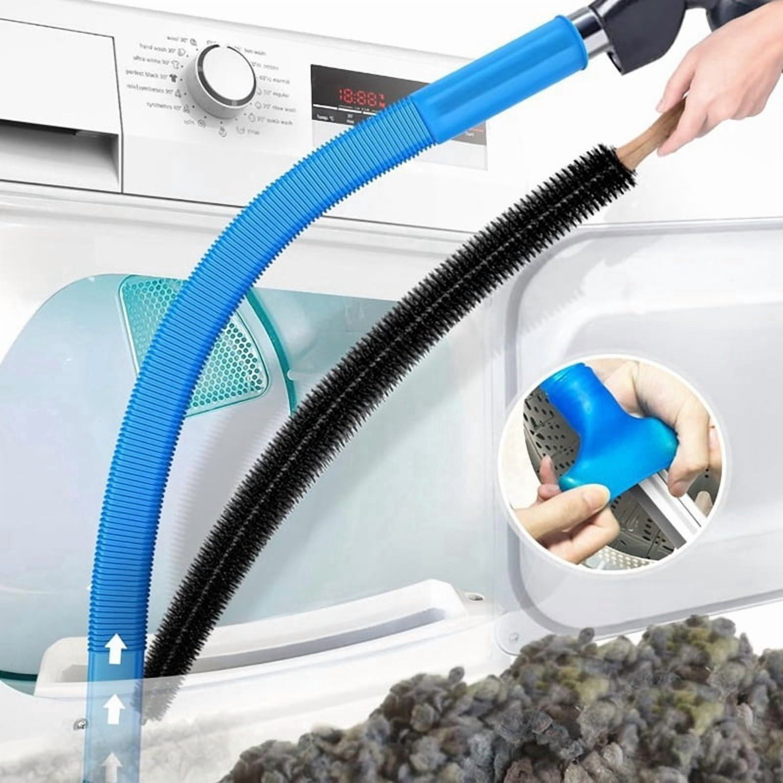 4 Pieces Dryer Vent Cleaner Kit Compatible with All Vacuum Cleaner Dryer Lint Brush and Vacuum Hose Attachment