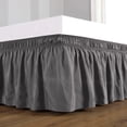 thumbnail image 2 of D.N.G. BEDDINGS 1 Piece Wrap Around Bed Skirt, 18 Inch Deep Pocket, 800 Thread Cotton 100% Egyptian Cotton, Twin Size (39" x 75") Inch, Solid Dark Grey, 2 of 3