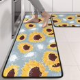 thumbnail image 2 of Kitchen Rugs Sets Of 2,Gray Sunflower White Flower Pattern Anti Fatigue Kitchen Mat Rugs Non Slip Washable,Decorative Kitchen Floor Mats for Kitchen,Sink,Laundry,17"x47"+17"x47", 2 of 5