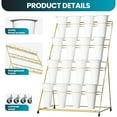 thumbnail image 5 of Flower Display Stand, Movable Metal Plant Stand, Plant Stand with Wheels 59(H)x28.5(W)x39.3(L) Inch, 4 Layers, 16 Buckets, Revolving for Florist Supplies, 5 of 8