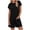 Black, variant on Rompers for Women Shorts Casual Short Sleeve Crew Neck Back Zip Jumpsuit with Pockets, Loose Fit Summer Loungewear Playsuit