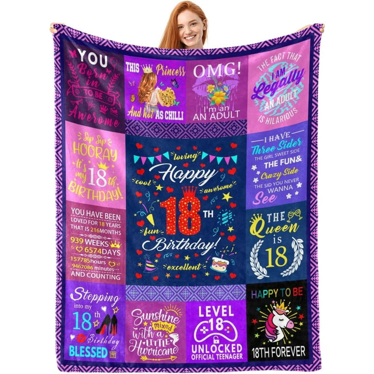 Sweet 13th Birthday Gifts for Girls Blanket 60x50, Sweet 13