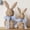 Blue Bow, variant on Rattan Effect Resin Bunnies with Light Green Bow 2-Pcs Large & Small, Easter Decorations Bunny Figurines Set, Farmhouse Spring Table Centerpiece Decor for Home Wedding Gift
