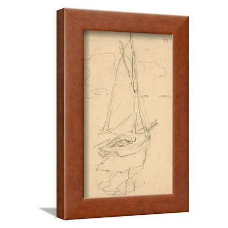 - Small Yacht on the Norman Coast (Pencil on Paper) Framed Print Wall Art By Claude Monet