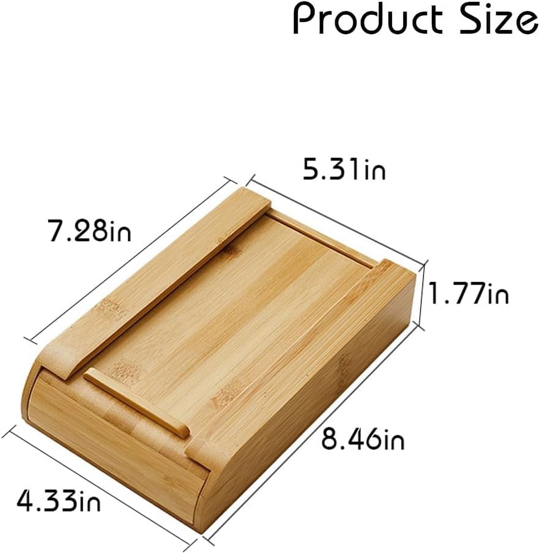 Under Desk Drawer Wood, Self-Adhesive Hidden Drawer Organizer Slide Out, Easy Installation Handmade Under Table Storage, Attachable Pencil Phone Holder For Office Home (Bamboo Medium)