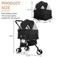 thumbnail image 4 of Folding Dog Stroller Pet Stroller with Detachable Carrier Storage Basket, 3-in-1 Travel Stroller for Medium Small Dogs Cats(Black), 4 of 10