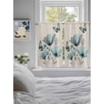 thumbnail image 4 of Turquoise Floral Tier Curtains 45 Inches Long, Spring Pastoral Flowers Butterfly Beige Window Treatment Curtain Drapes, Small Curtain Drapes for Bathroom Laundry Room, 27.5"x45", 2 Panels, 4 of 7