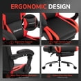 thumbnail image 6 of GOOSEA Ergonomic Gaming Chair with Footrest and Massage Lumbar Support, 2D Linkage Armrests and Headrest Pillow, for Office Home and Long Gaming Sessions, 330lbs，Black and Red, 6 of 7