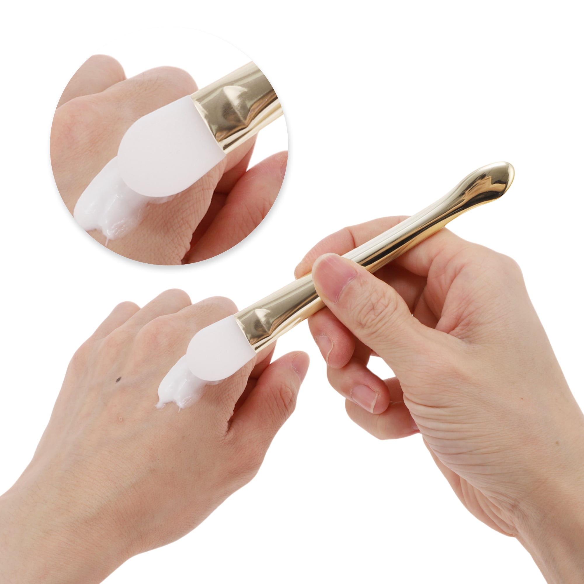 Unique Bargains Multifunctional Facial Mask Brush 5.51" Length 1 Pc Gold Tone