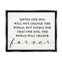 Stupell Industries Uplifting Rescue Dog Phrase Inspirational Painting Black Floater Framed Canvas Art Print Wall Art, 31 x 25