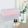 thumbnail image 2 of Xuanheng Nail Art Storage Box Clear with Compartments for Nail Drill Tool Nail Rhinestone pink, 2 of 8