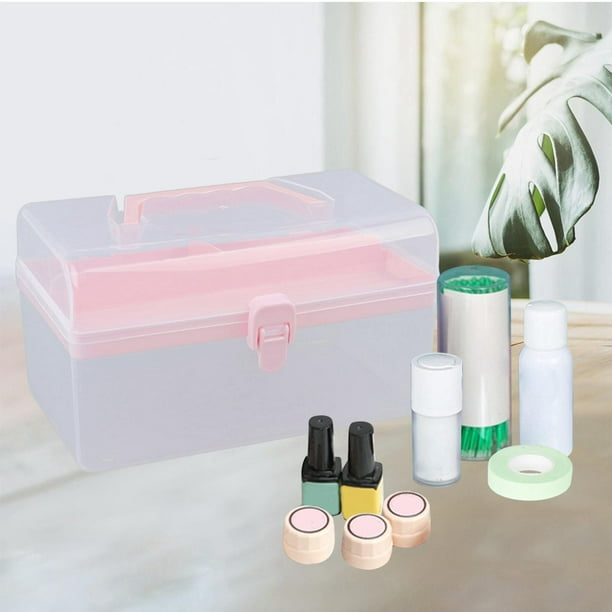Caja de Almacenamiento para Decoración de Uñas con Compartimentos Salvador Domé rosado