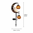 thumbnail image 4 of 39'' Halloween Solar Skeleton‌ Pumpkin Garden Stake Light, Waterproof Metal LED Crescent Moon  Pathway Light with Hanging Pumpkin, Outdoor Decor for Yard Patio Lawn Garden, 4 of 5