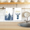 thumbnail image 6 of 2 Pack Winter Kitchen Towel Watercolor Blue Forest Reindeer Snowflake Dish Towel Christmas Hand Drying Tea Towel for Cooking Baking Cleaning Wiping, 18 x 26 Inch, 6 of 6