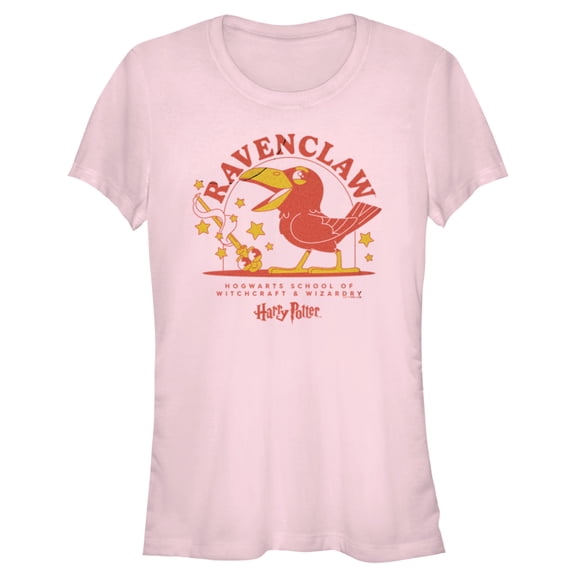 Junior's Harry Potter Cute Ravenclaw Eagle  Graphic Tee Light Pink Medium