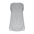 thumbnail image 4 of Endives Tank Tops For Women Linen Top V Neck Pleated Sleeveless Tops Summer Casual Shirts Pullover Tops Light Ashy, 4 of 5