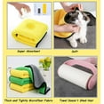 thumbnail image 4 of HAHDAXIA 2 Pack Dog Towels Super Absorbent Pet Bath Towel Microfiber Dog Drying Towel for Small Medium Large Dogs and Cats, Machine Washable, 19.7Inch x 39.4Inch, Yellow-Grey & Green-Grey, 4 of 7