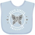 thumbnail image 3 of Inktastic Brain Cancer Awareness with Grey Ribbon and Butterfly Boys or Girls Baby Bib, 3 of 4