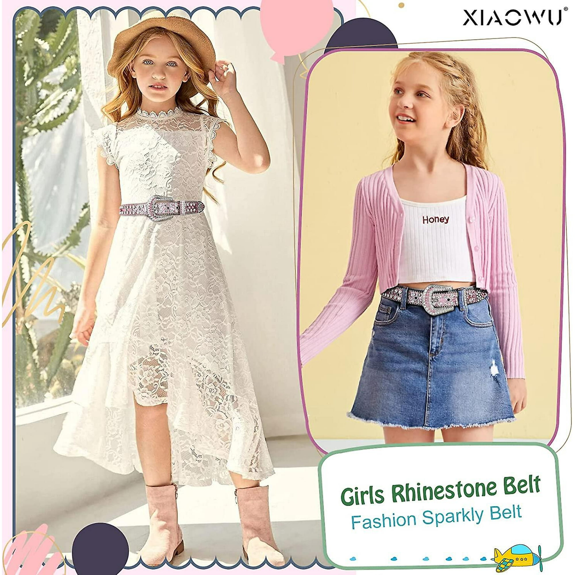 Girls rhinestone belt sale