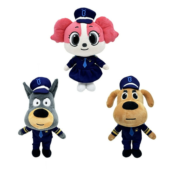 Kawaii Sheriff Labrador Plush Toy Cartoon Animal Plushie Doll Stuffed Toy Peluche Anime Christmas Birthday Gifts For Kids