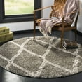 thumbnail image 3 of SAFAVIEH Hudson Adella Geometric Diamonds Shag Runner Rug, Grey/Ivory, 2'3" x 8', 3 of 11