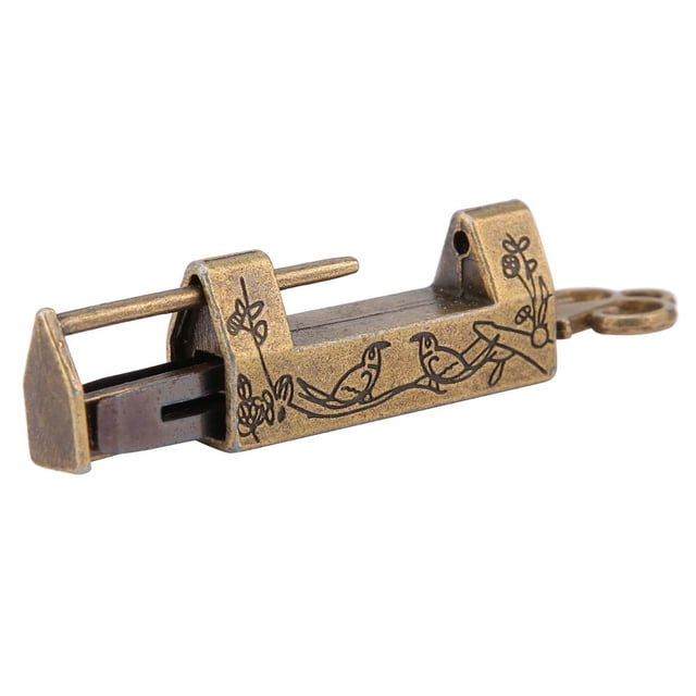 Candado Vintage Jadeshay Mini Candado Tradicional Estilo Chino Retro Oro Bronce