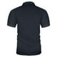 thumbnail image 4 of Camiseta informal de manga corta y color liso para hombre - Tejido ligero y transpirable - Cuello clásico para ocasiones informales de verano, 4 of 5