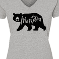 thumbnail image 4 of Inktastic Montana Black Bear Silhouette Women's V-Neck T-Shirt, 4 of 5