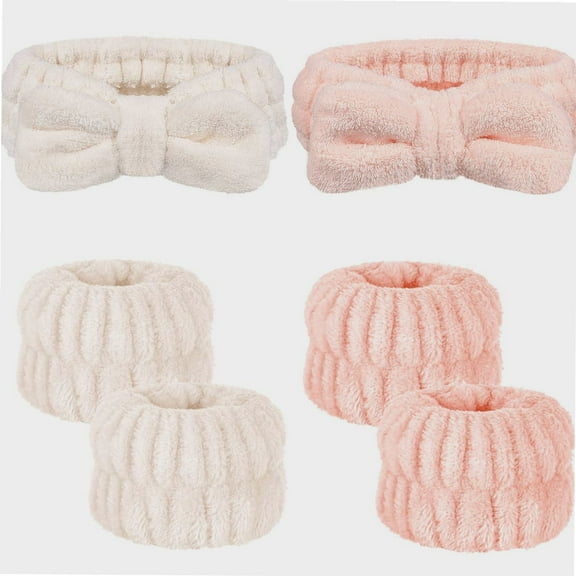 6 Pcs Spa Headband Face Wash Wristband and Headband Set, Microfiber Head Band Skincare Headbands Makeup Headband and Wristband Set for Washing Face, Facial Wrist Towel Washbands for Women Girls