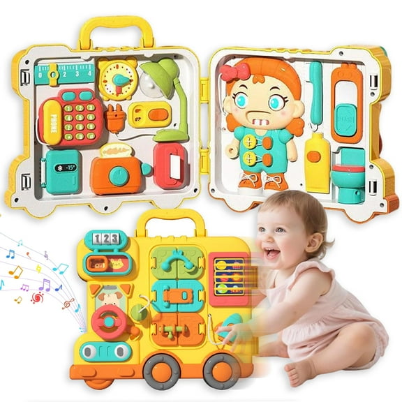 LieGorJi Busy Board Montessori Toys, Early Preschool Educational Toys for Toddlers, Ideal Birthday Gifts for 1-3 3-5 5-8 Ages