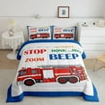 thumbnail image 2 of Feelyou Fire Fighting Truck Twin Comforter Sets, Cartoon Excavator Bedding Set, 2 Pieces, 2 of 8