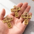 thumbnail image 7 of Cinvoph 3pcs Metal Cross Pendant Hollow Ornament Churchs Supplies Easter Crafts Desktop Decoration Ornaments Idear Gift 1.5"x1.2" B#Gold, 7 of 7