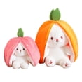 thumbnail image 2 of GloryStar Cute Fruit Transfigured Bunny Plush Toy Soft Stuffed Carrot Strawberry Rabbit Plush Doll For Children Gifts Carrot Rabbit 18cm, 2 of 8