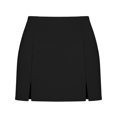 thumbnail image 5 of Rggeeun Women'S Skirts Solid Color Elastic High Waist With Side Slit Design Mini Soft Lightweight Fabric Slim Fit For Summer Club Party Casual Skirt,Black,S, 5 of 5