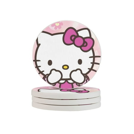 

Hello Kitty Diatomaceous Earth Coaster Diatomite Drink Coasters Water Absorbent Coaster Quick Drying Large Absorbent Kitchen Round W10 X D10 X H0.9 Cm (1 2 4 6 Pack)