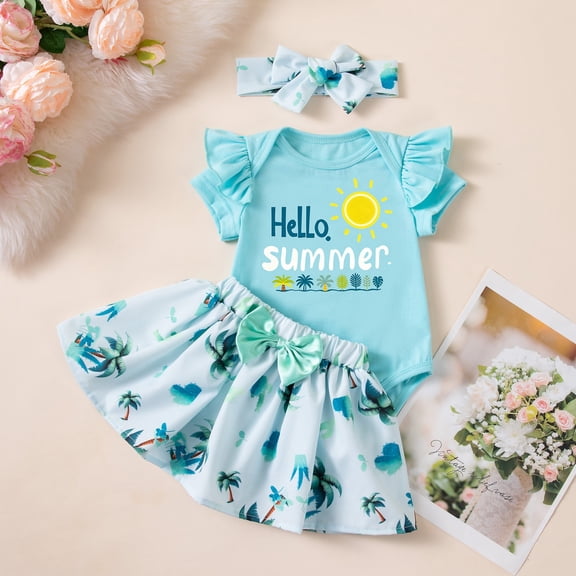 Toddler Girls Dress Ruffle Short Sleeve Cute Ruffle Relaxed Flexible Beach Summer for Girls Dress Set