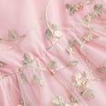 thumbnail image 3 of Xyxonk Summer Dress for Girls Mesh Embroidery Bowknot Sleeveless Dresses Holiday Beach Off the Shoulder Spaghetti Strap Tutu Dresses,Pink 140-L, 3 of 3