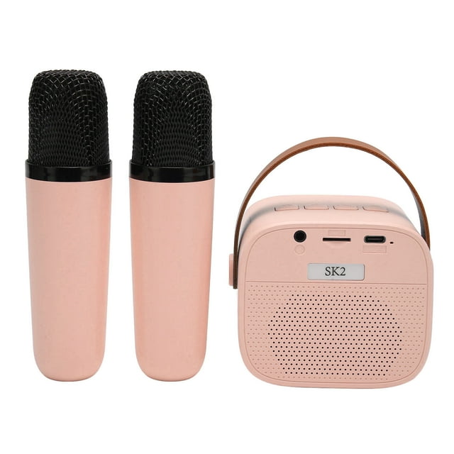 Karaoke Machine, Portable BT Speaker, Multifunction Stereo Dynamic Sound Karaoke Machine With 2 Microphones For Home Party KTV