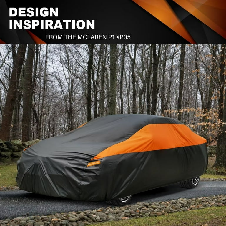 Car Cover Waterproof All Weather for Sedan Coupe Sport Car, Size A2 Length  164 to 174 inch,Black 