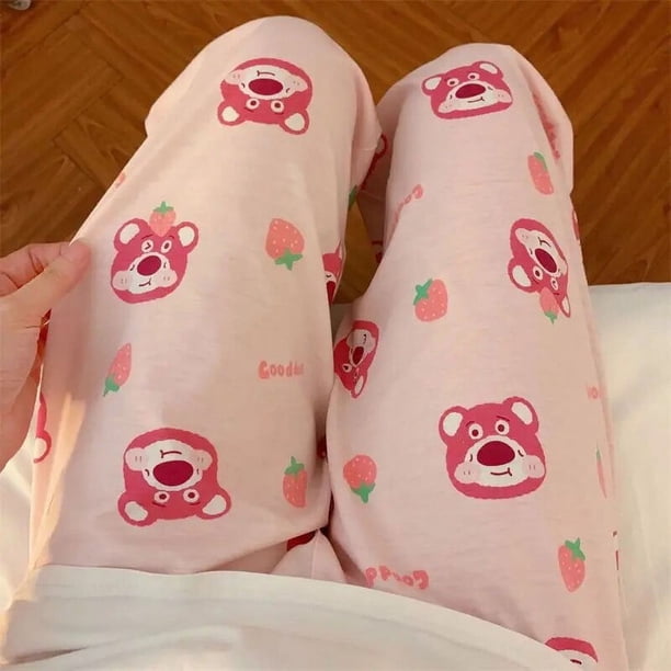 Pantalones Kawaii Crayon Shin-Chan Anime Sanrio Hello Kitty Pachacco pijamas moda suelta Casual al aire libre pantalones de mujer Y2K niñas