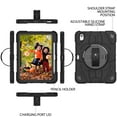 thumbnail image 2 of ELEHOLD Case for Apple iPad Air 11 (2024), Heavy Duty Shockproof Case with Pencil Holder/Stand/Hand Strap/Shoulder Belt, Rugged Protective Cover for Boys Girls,Black, 2 of 9