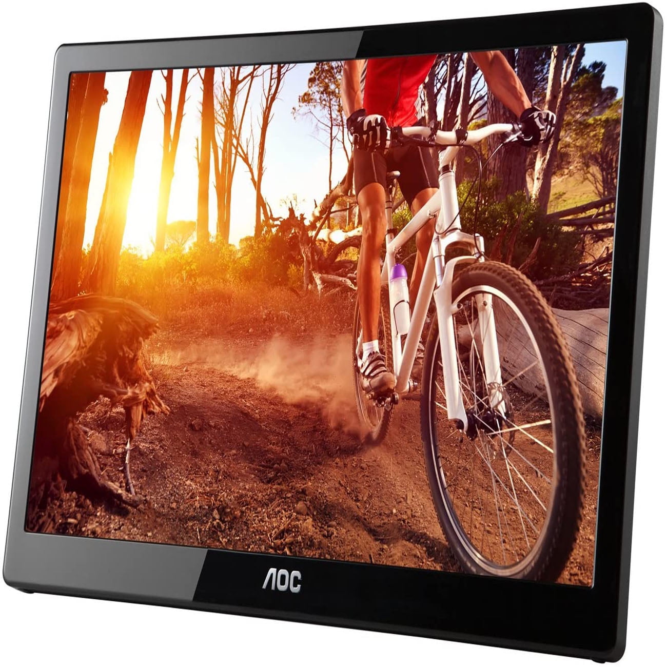 Photo 1 of AOC E1659FWU-B-R Factory Recertified 15.6In 1366X768-HD 500:1-Contrast 8Ms-Response Usb3.0 Portable Led Display Black 90Day