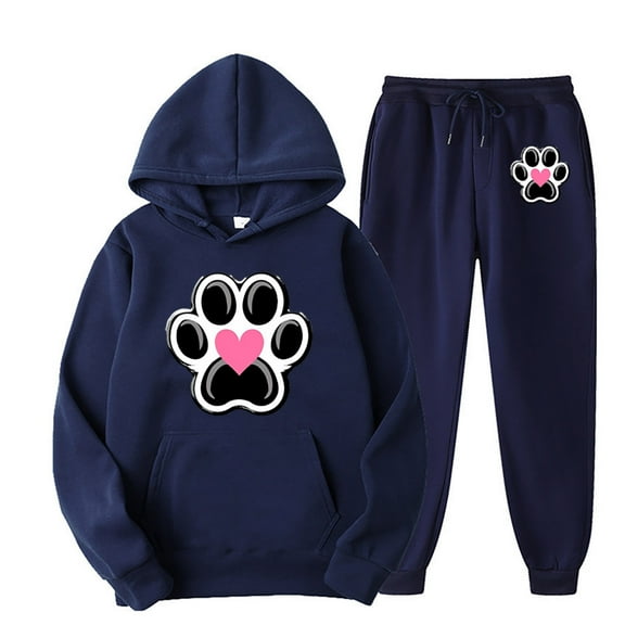 successthop 2 Piece Lounge Set Women Fleece Long Sleeve Hoodie and Jogger Sweatpant Claws Fall Sportwear with Pockets