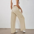 thumbnail image 5 of Bovemsi Casual Pants for Women Womens High Waisted Wide Leg Cargo Baggy Dress Work Trousers With 4 Pockets 2025 Trendy Beach Trousers, 5 of 8