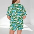 thumbnail image 3 of Women's Pajama Set Under $10 Short Sleeve And Shorts Casual Loose Printing Round Neck Short Sleeved Shorts Pajamas Suit, 3 of 5