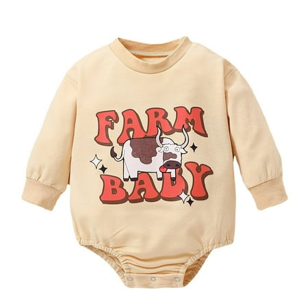 

ZHAGHMIN Baby Girls Rompers Boys Girls Long Sleeve Winter Romper Tops Cartoon Cow Prints For Babys Clothes Outwear Baby Girl Easter Outfit Baby Girl Clothes 9-12 Months Long Sleeve Onsies18-24 Mont