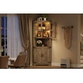 thumbnail image 5 of 67" Farmhouse Corner Cabinet with Lights Tall Corner Storage Cabinet with Glass Door Wooden Storage Organizer  for Living Room, Kitchen, Bathroom,, 5 of 9